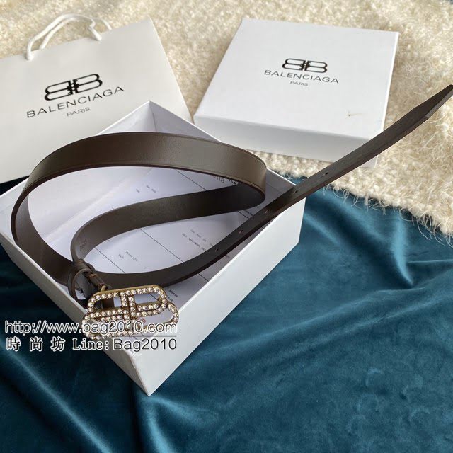 Balenciaga女士皮帶 巴黎世家BB經典logo扣腰帶 巴黎世家小牛皮皮帶  jjp1132